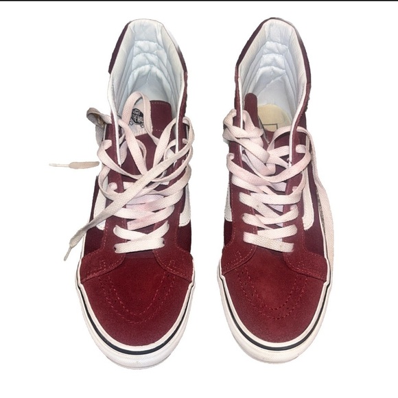 Maroon Hi top Vans in a size 8.5 men’s - Picture 4 of 6